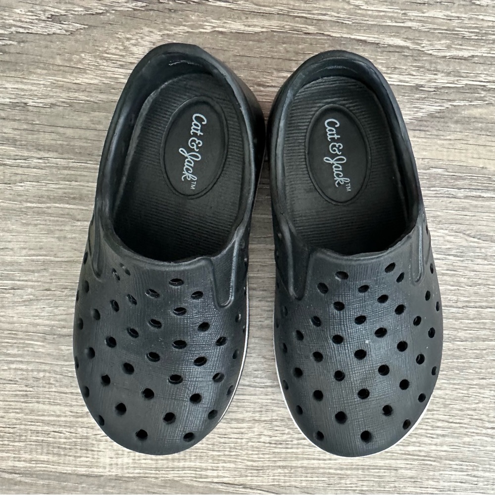 Cat & Jack Black Slip-On Perforated Shoes